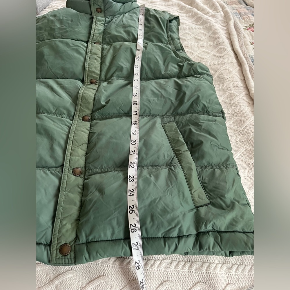 Men’s Lands' End Olive Quilted Jacket Feather Down Vest Size Medium - Picture 14 of 15